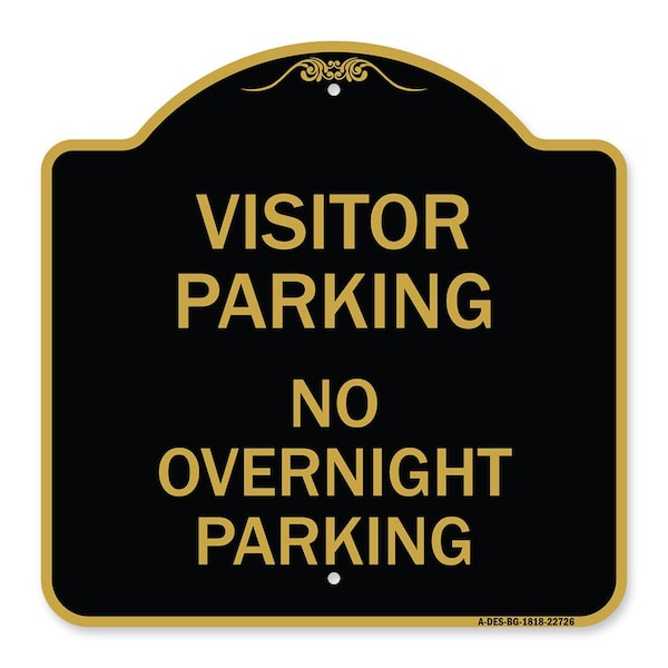 Visitor Parking Visitor Parking No Overnight Parking, Black & Gold Architectural, BG-1818-22726